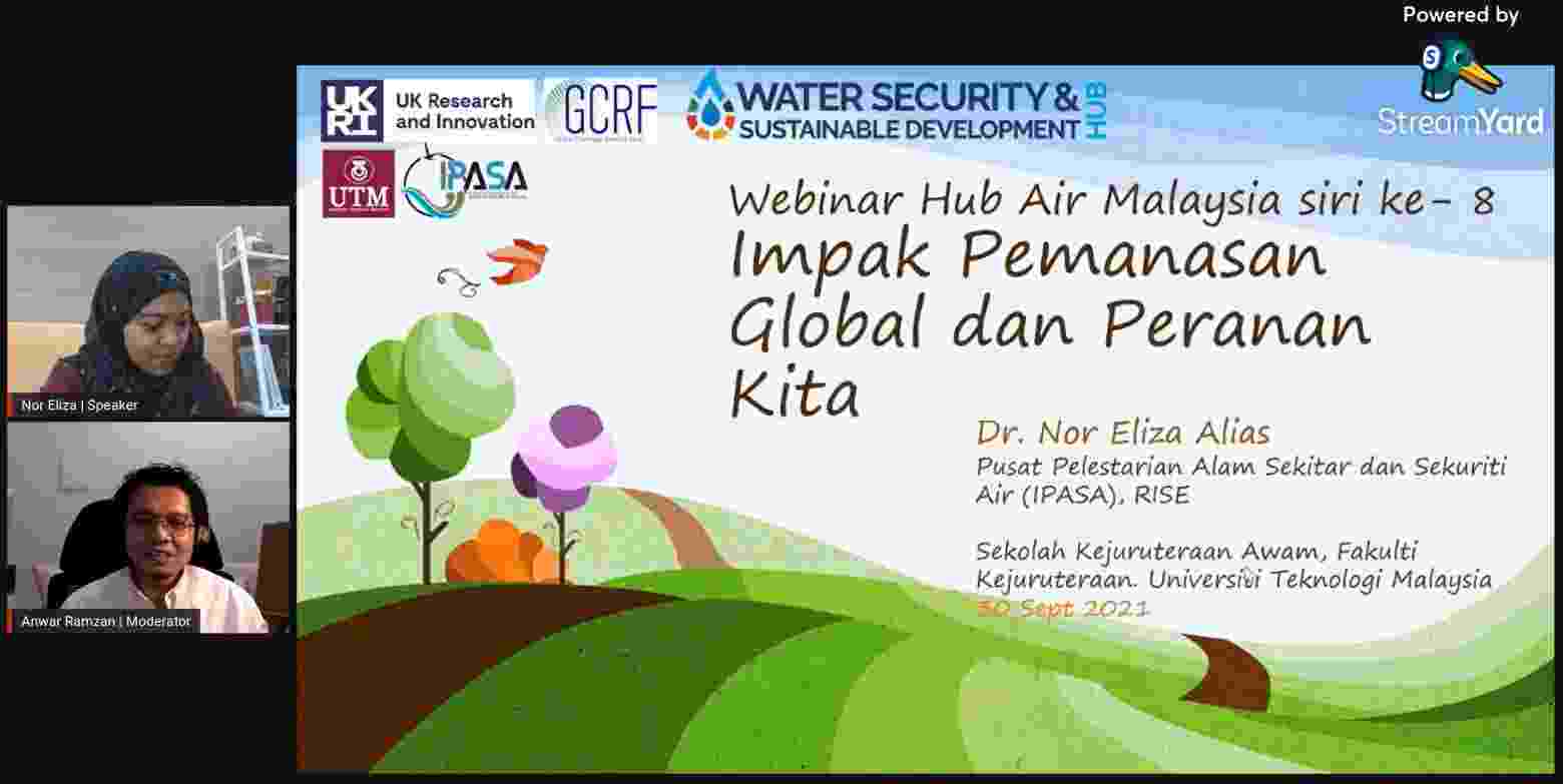 Screenshot of webinar, showing Nor Eliza and Anwar Ramzan